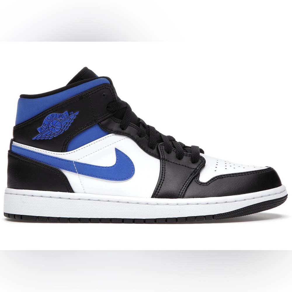 Jordan 1 Mid White Black Racer Blue 6Y